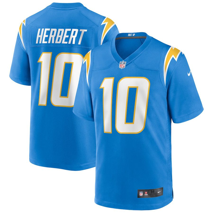 Men Los Angeles Chargers #10 Justin Herbert Nike Powder Blue Game NFL Jersey